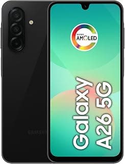 Samsung Celular Galaxy A26 5G 256GB, 8GB RAM, Câmera de 50MP, IP67, Tela Super AMOLED 6.7", NFC (Preto) - Produto 7 mais recomendado com 4.7 estrelas