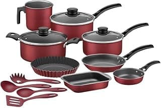 Kit para Cozinha 12 Peças com Jogo de Panelas Vermelho e Utensilios Tramontina Turim - Produto em review com 4.6 estrelas e 386 avaliações