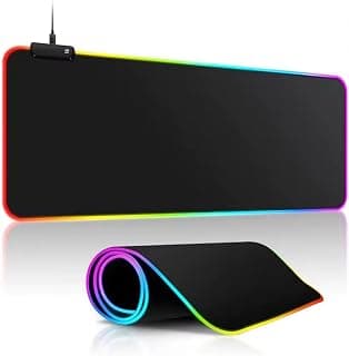 Mouse Pad Gamer RGB Led 80x30 ExtraGrande Speed Antiderrapante Base Emborrachada Borda Costurada Para Jogos e Escritório 11 Efeitos USB MOUSEPAD - Produto 8 mais recomendado com 5 estrelas