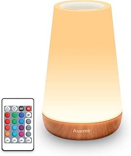 Auxmir Lâmpada de cabeceira de LED, luz noturna, controle remoto, regulável, 13 cores, 5 cores que mudam de brilho, ajustável, recarregável, lâmpada portátil para bebês, crianças, quarto, sala de - Produto 1 mais recomendado com 4.5 estrelas
