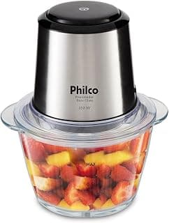 Mini Processador Philco Inox Vidro 1.2L 350W 127V - Produto 1 mais recomendado com 4.7 estrelas