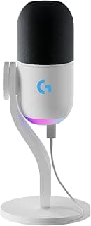 Microfone Dinâmico Gamer Logitech G Yeti GX com RGB LIGHTSYNC Captação Dinâmica Supercardioide, Conexão USB Plug and Play para Gravação de Conteúdo e Streaming em PC e Mac - Branco - Produto 6 mais recomendado com 4.6 estrelas