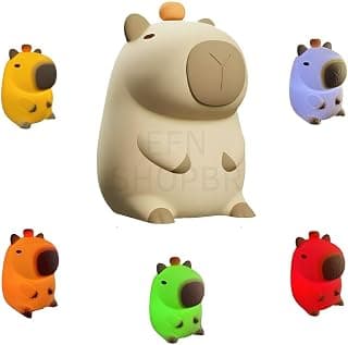 Luminária Capivara de Silicone LED Touch Recarregável USB com Intensidade de Luz Controlável no Toque e Temporizador Automático 30 Minutos - Decoração Ideal para Crianças - Produto 2 mais recomendado com 4.7 estrelas