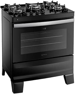 Fogão 5 Bocas Preto com Mesa de Vidro Atlas Agile Up Bivolt - Produto 10 mais recomendado com 4.5 estrelas