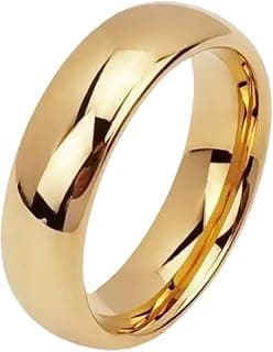 Aliança de Casamento Banhada a Ouro 18k Noivado Classica Premium 5,9mm Boleada Luxo Original Avulsa - Produto 4 mais recomendado com 3.4 estrelas