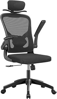 Cadeira de escritório ergonômica com estofado de mesh (Preto) - Produto 9 mais recomendado com 3.5 estrelas
