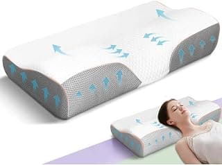Travesseiro Cervical Ortopédico Coluna Viscoelástico D40 - Com Suporte Ergonômico – Capa Percal 180 Fios 100% Algodão – Hipoalergênico, Anti Ronco - Produto 8 mais recomendado com 4.1 estrelas