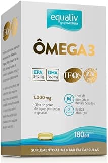 Omega 3 óleo de peixe, 180 cápsulas gel, Equaliv - Produto 9 mais recomendado com 4.8 estrelas