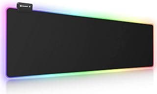 Mouse pad para jogos RGB, UtechSmart Mouse pad grande estendido macio com 14 modos de iluminação, 2 níveis de brilho, mousepads para teclado de computador 800 x 300 mm / 31,5 × 11,8 polegadas - Produto 2 mais recomendado com 4.7 estrelas