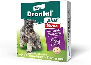 Vermífugo Bayer Drontal Plus Sabor Carne para Cães de até 10kg - 2 Comprimidos - Produto 6 mais recomendado com 4.8 estrelas
