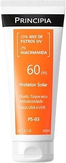 Protetor Solar Corporal Principia 29% Mix de Filtros UV + 2% Niacinamida FPS 60 PS-03 com 200ml - Produto 2 mais recomendado com 4.8 estrelas