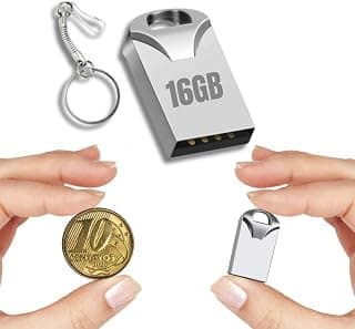 Mini Pen Drive16 Gigas de Armazenamento Com Chaveiro Ideal Para Gravar Músicas, Guardar Fotos, Vídeos e Arquivos - Produto 3 mais recomendado com 4.7 estrelas