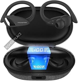 Fone de Ouvido H'MASTON, Bluetooth 5.3, RS 53 UP Estéreo Hi-Fi com Gancho Anti-Queda, Sensível ao Toque, Recarregável Tipo C – Esportivo, Gamer, Para Academia, Corrida e PC – H'Maston - Produto 5 mais recomendado com 4.8 estrelas