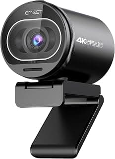 EMEET Webcam 4K para PC, webcam S600 com sensor Sony, 2 microfones de redução de ruído, FOV de 65° a 88°, foco automático TOF, capa de privacidade rotativa integrada, 1080p a 60FPS, ideal para - Produto 6 mais recomendado com 4.6 estrelas