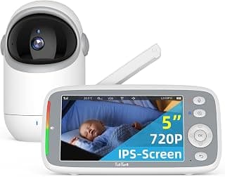TakTark Babá Eletrônica, 5" 720P HD Bebê Câmera com Tela, Sem Wifi, Panorâmica Inclinação, Áudio Bidirecional, Night Vision, Zoom Digital, Detecção De Som Vox, Ideal Para Novos Pais - Produto 3 mais recomendado com 4.6 estrelas