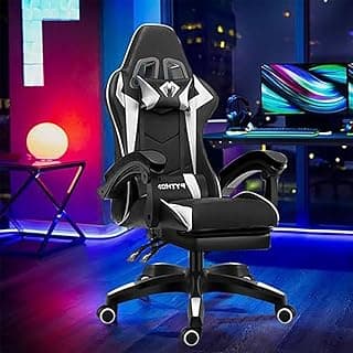 Cadeira Ergonomica Gamer Com Apoio Para Os Pés Branco - Produto em review com 4 estrelas e 1.400 avaliações