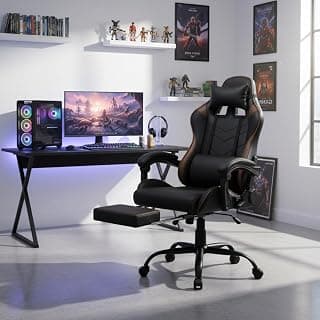 Cadeira Gamer BlackMamba Ergonômica com Inclinação e Apoio para Pernas Preta - Produto 9 mais recomendado com 3.5 estrelas