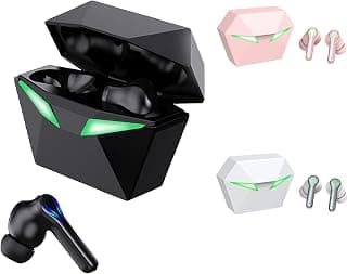 H'MASTON Fone de Ouvido Bluetooth TWS 5.3 Fone Sem Fio Gamer com Microfone Cancelamento de Ruído com Led Luz RS-30 (PRETO1) - Produto 6 mais recomendado com 4.1 estrelas