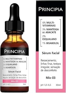 PRINCIPIA, Sérum 6% Multivitaminas + 3% Manteiga de Abacate + 2% Esqualano + 1% Bisabolol Mix-03 - Multirreparador com 30ml - Produto 4 mais recomendado com 4.6 estrelas
