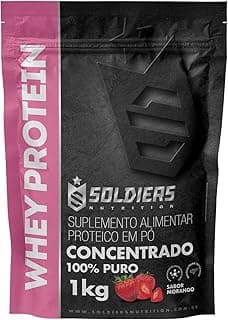 Whey Protein Concentrado 1Kg - Morango - 100% Puro Importado - Soldiers Nutrition - Produto 9 mais recomendado com 4.5 estrelas