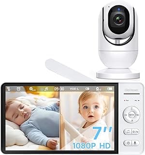 Babá Eletrônica OLANENEM, Tela IPS 7", HD 1080p, Visão Noturna, Alcance 300m, Comunicação Bidirecional, Bateria 5000mAh, Sem WiFi, Cartão SD até 32GB - Produto 6 mais recomendado com 4.3 estrelas