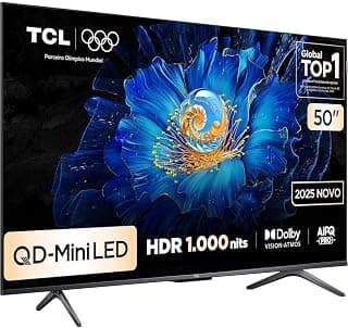 Smart TV TCL 50 Polegadas QLED Mini LED 4K C6KS WiFi Bluetooth Google TV HDR10+ Dolby Atmos 50C6KS - Produto 3 mais recomendado com 4.6 estrelas