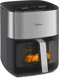 Midea Air Fryer Fritadeira 6L, 9 Menus Predefinidos, Tela de Toque LED, Desligamento Automático, Função IOT, 90% Menos Gordura, cesta Antiaderente e Prato Mais Crocante 220V/60Hz - Produto 8 mais recomendado com 4.9 estrelas