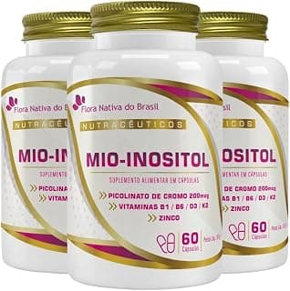 Kit 3x Mio-inositol + Vitaminas 500mg 60 cápsulas - Flora Nativa - Produto 2 mais recomendado com 4.8 estrelas