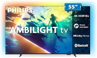PHILIPS, Smart TV Ambilight 55" 4K, 55PUG8100/78, Comando de Voz, HDR10+/Dolby Atmos, VRR/ALLM, Bluetooth - Produto 7 mais recomendado com 5 estrelas