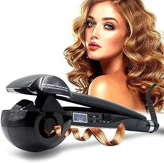Modelador De Cachos, Cabelo Cacheado E Ondulado, Encrespador de cabelo automático LCD Anti-escaldamento Encrespadores Onda Ferramenta de modelagem de cabelo (Preta) - Produto 8 mais recomendado com 3.9 estrelas