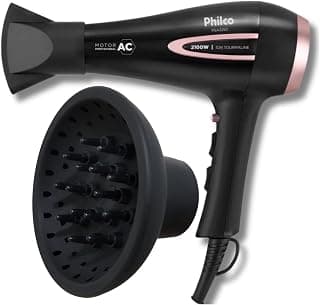 Secador de Cabelo Philco Profissional 2100W Íon Tourmaline com Difusor de Cachos - 127v - Produto 8 mais recomendado com 4.6 estrelas