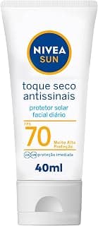 NIVEA SUN Protetor Solar Facial Toque Seco Antissinais FPS 70 40ml - Com muito alta proteção contra raios UVA/UVB, controla o brilho e previne o envelhecimento precoce - Produto em review com 4.6 estrelas e 16.400 avaliações