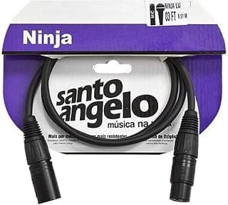 CABO PARA MICROFONE XLR MACHO/XLR FEMEA NINJA LW 03FT 0,91 METROS PRETO - SANTO ANGELO - Produto 1 mais recomendado com 4.8 estrelas