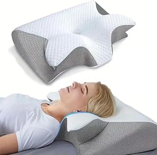 Abacafly Travesseiro Ortopedico Cervical, Travesseiro Viscoelastico Ergonômico de Contorno 2 em 1, Travesseiros Coluna Relax para Quem Dorme de Lado ou de Bruços, Travesseiros Anti Ronco - Produto 9 mais recomendado com 5 estrelas