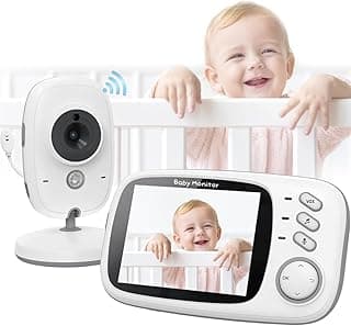Babá Eletrônica, Câmera para Bebês com Tela de 3.2", Visão Noturna 10M Infravermelha, Áudio Bidirecional, Detecção de Som VOX, Monitoramento Temperatura, Canção de Ninar - Produto 10 mais recomendado com 4.6 estrelas