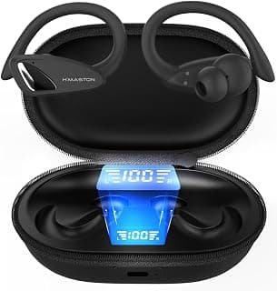 H'MASTON Fone De Ouvido Sem Fio Esportivo Fone BLuetooth 5.3 Tws Com Luz Led Compatível com A Maioria dos Telefones RS-53 (Clássico-RS-53, Preto) - Produto 4 mais recomendado com 4.2 estrelas