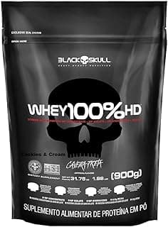 Whey 100% Hd - 900G Refil Cookies e Cream, Black Skull - Produto 9 mais recomendado com 4.6 estrelas