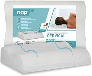 Nap Travesseiro Nasa Ortopédico Cervical D40 12/10cm de altura Suporte ergonômico com tratamento Alergo Free Anti ácaro, anti fungo e anti bactéria para fronhas 50x70cm - Bege - Produto em review com 4.3 estrelas e 450 avaliações