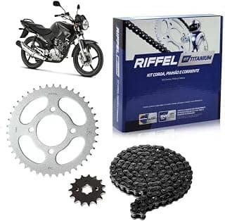 Kit Ybr 125 (03 , 08) / Ybr 125 Factor (03 , 16) 45Z X 14Z , Com Corrente 428H X 118L , Titanium (1045) , Riffel - Produto 4 mais recomendado com 4.7 estrelas