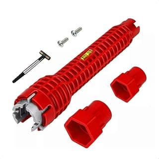 Chave Hidráulica Grifo Instalador Universal Multifuncional Torneiras Filtros Cano Pia Banheiro Encanamento 8X1 Ferramenta Inglesa Reparo Manutenção Cor Vermelha - Produto 6 mais recomendado com 4.3 estrelas