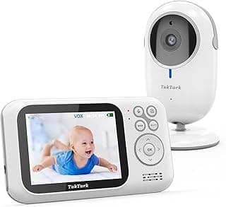 TakTark Babá Eletrônica, 3.2" Bebê Câmera, Sem WiFi, Visão nocturna, Áudio de 2 vias, Sensor de temperatura ambiente, VOX Activado por som, Transmissão Estável de Segurança - Produto 6 mais recomendado com 4.5 estrelas