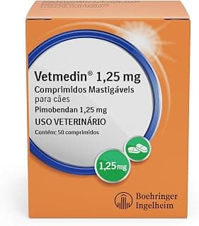 Vetmedin Boehringer Ingelheim 50 Comprimidos Mastigáveis para Cães - 1,25 mg - Produto 9 mais recomendado com 4.8 estrelas