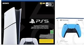 PlayStation 5 Slim Digital Edition Console + Blue Controller Bundle (KSA version) - Produto 10 mais recomendado com 3.2 estrelas