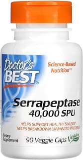 Doctor's Best - Serrapeptase 40,000 SPU - 90 cápsulas vegetais - Produto 6 mais recomendado com 4.1 estrelas