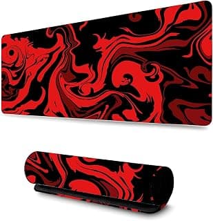 Mouse Pad Gamer Profissional Confortavél Anti Derrapante Games e Escritório (80X40) Abstratos (Vermelho) - Produto 7 mais recomendado com 4.1 estrelas