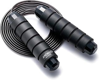 Corda de Pular Profissional Andarix Active Cabo de Aço Ajustável Alças de Espuma Rolamento de Esferas Fitness Academia - Produto 7 mais recomendado com 5 estrelas
