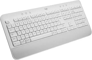 Teclado Sem Fio Logitech Signature K650 Com Apoio para as Mãos, Resistente a Derramamentos, Teclado Numérico, Conexão Bluetooth ou Receptor USB Logi Bolt e Layout US INTL- Branco - Produto 10 mais recomendado com 4.5 estrelas