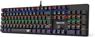 TECLADO MECÂNICO GAMER REDRAGON VALHEIM ILUMINAÇÃO RAINBOW PRETO SWITCH BROWN K608-R (PT-BROWN) - Produto 5 mais recomendado com 4.8 estrelas