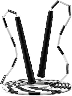 Corda de Pular Segmentada Profissional - Corda de Nylon Antienroscamento para Adultos e Crianças, Design Antiderrapante, TPE Resistente ao Frio, Ideal para Fitness, Freestyle e Iniciantes (2.8m) - Produto em review com 4.7 estrelas e 24 avaliações