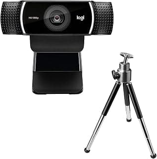 Webcam Full HD Logitech C922 Pro Stream com Microfone Embutido para Chamadas e Gravações em Video 1080p e Tripé Incluso - Compatível com Logitech Capture - Produto 3 mais recomendado com 4.8 estrelas